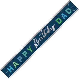 Happy Birthday Dad Round Foil Helium Balloon 46cm / 18 in