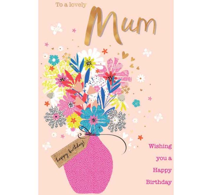 Muttertagskarte 'Lovely Mum' Von Piccadilly – 20,3 X 15,2 Cm | Hochwertig & In UK Designed