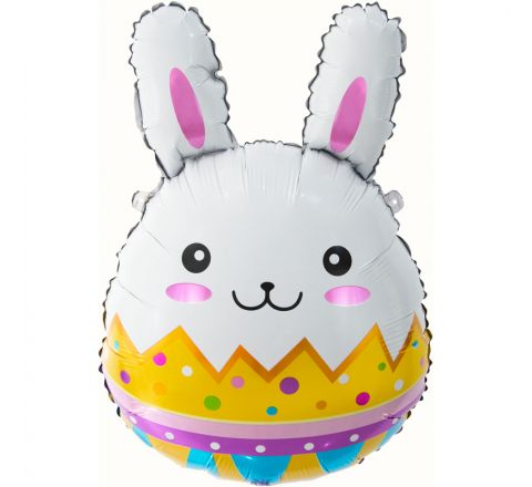 White Balloon Rabbit 35in CUTE WHITE RABBIT FOIL BALLOON