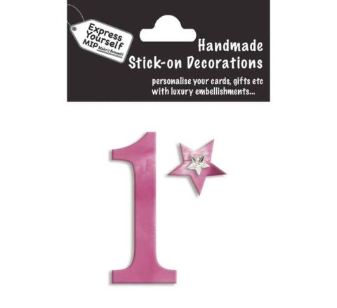 76X50mm NO.0 PINK MINI NUMBER STICKER
