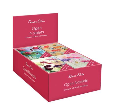 Boxed Notelets (8) OPEN FLORAL NOTELETS 24S