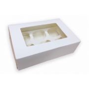 6 COUNT WHITE CUPCAKE BOX  25S