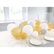 SILVER, WHITE AND GOLD BALLOON GARLAND TABLE RUNNER