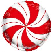 18in CANDYMINT RED/WHITE FOIL BALLOON