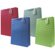 4ASST EMBOSSED BRIGHTS XLG GIFT BAG 12S
