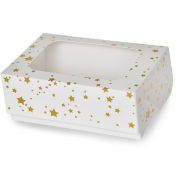 FOIL GOLD STAR BOX FOR 6 CUPCAKES