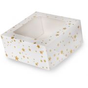 2PK FOIL GOLD STAR SQUARE TREAT BOXES WITH WINDOW