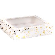 FOIL GOLD STAR BOX FOR 12 CUPCAKES