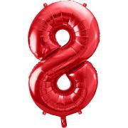 86cm RED NUMBER 8 FOIL BALLOON