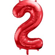 86cm RED NUMBER 2 FOIL BALLOON
