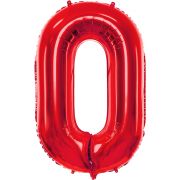 86cm RED NUMBER 0 FOIL BALLOON