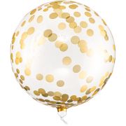 40cm GOLD ORBZ BALLOON WITH DOTS