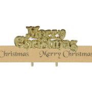 GOLD MERRY CHRISTMAS CAKE DECORATION