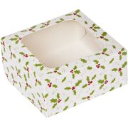 HOLLY SQUARE TREAT BOXES WITH WINDOW
