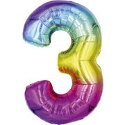 25in NUMBER 3 MULTI FOIL BALLOON