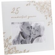 6x4in-25 YRS GOLD FLORAL FRAME