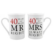 40 YEARS MR & MRS MUG SET