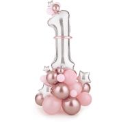 PINK NUMBER 1 BALLOON BOUQUET KIT