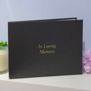 BLACK THOUGHTS OF YOU BOOK OF CONDOLENCE MEMORIES BOOK