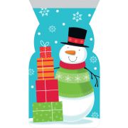 12PK SNOWMAN AND PRESENTS CELLO BAGS WITH ZIPPER