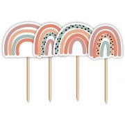 12PC NEUTRAL RAINBOW CUPCAKE TOPPERS