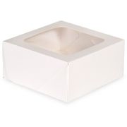 2PK WHITE SQUARE TREAT BOXES WITH WINDOW