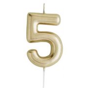 GOLD NUMBER '5' CANDLE