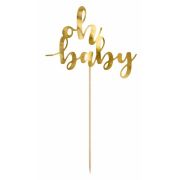25cm GOLD OH BABY CAKE TOPPER