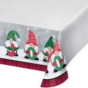 54x102in HOLIDAY GNOMES PAPER TABLECOVER