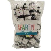 30PK STRIPE AND CONFETTI PARTY POPPERS