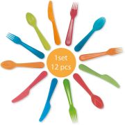 12PC ASSORTED COOURS REUSABLE CUTLERY SET
