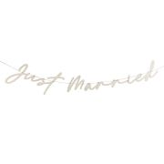 2m JUST MARRIED WOODEN BANNER