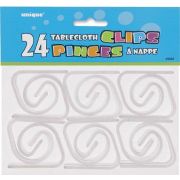 (24) PLASTIC TABLE CLIPS