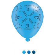 (8) 10IN ASST AGE 1 BLUE BIRTHDAY BALLOONS  6