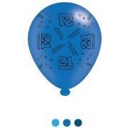 (8) 10IN ASST AGE 21 BLUE BIRTHDAY BALLOONS 6S