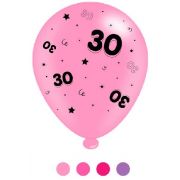 (8) 10IN ASST AGE 30 PINK MIX  BALLOONS  6S