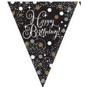 B/DAY GOLD SPARKLES PENNANT BANNER