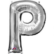 16IN SILVER LETTER P SHAPED FOIL