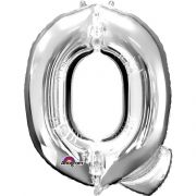 16IN SILVER LETTER Q SHAPED FOIL