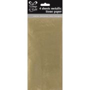 (4) METALLIC GOLD TISSUE PAPER SHEETS  12S