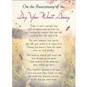 C35 THE DAY YOU WENT AWAY GRAVESIDE CARD  6S