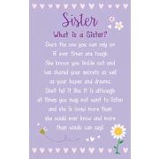 SISTER WHAT IS A SISTER KEEPSAKE CARD  6S