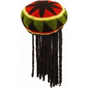 ADULT JAMAICAN HAT WITH DREADLOCKS