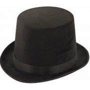 ADULT BLACK VELOUR LINCOLN HAT