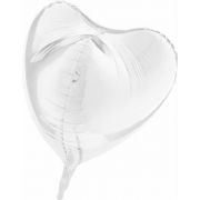 23IN WHITE HEART 3D FOIL BALLOON