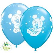 (25) 11IN PALE BLUE & ROBINS EGG MICKEY STARS