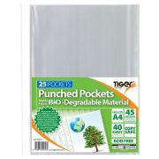 (25) A4 BIO-DEGRADABLE PUNCHED POCKETS