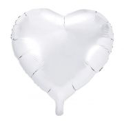 45CM WHITE HEART FOIL BALLOON HEART
