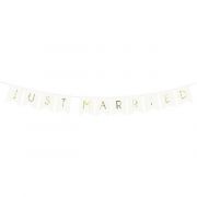 155cm JUST MARRIED WHITE BANNER