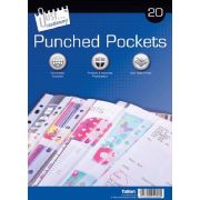 (20) CLEAR PLASTIC PUNCHED POCKETS